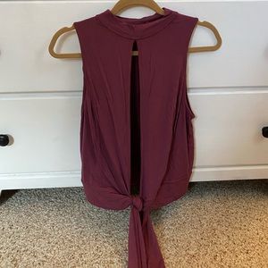 Free People Open Front Maroon Tank Top Size Large